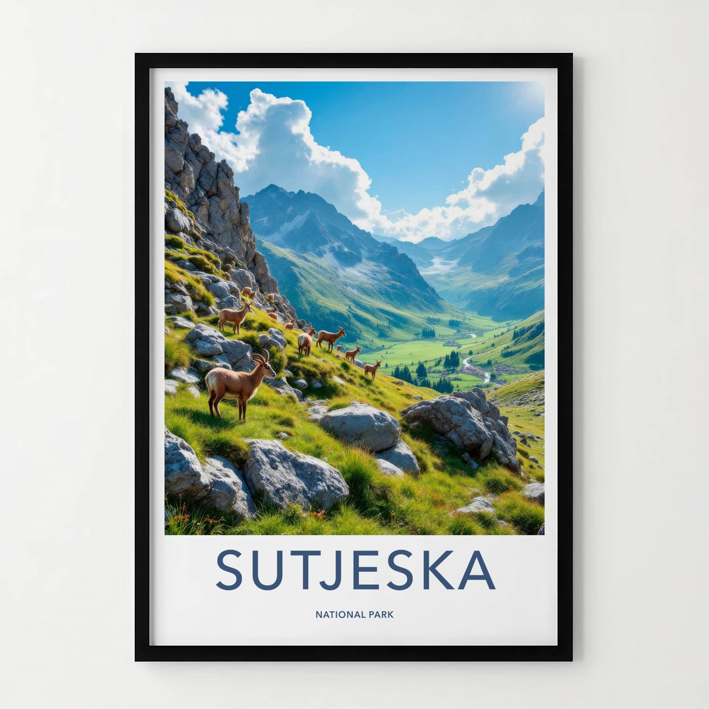 Sutjeska Poster - Bosnia and Herzegovina Fine Art - Mountain Goats Grazing Gift