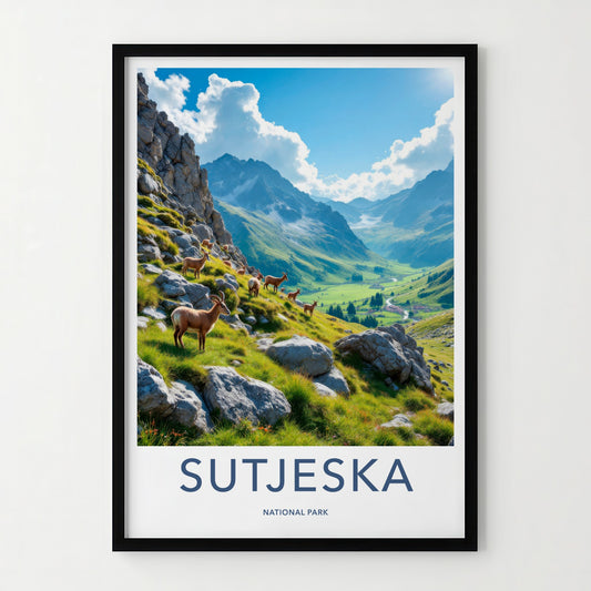 Sutjeska Poster - Bosnia and Herzegovina Fine Art - Mountain Goats Grazing Gift