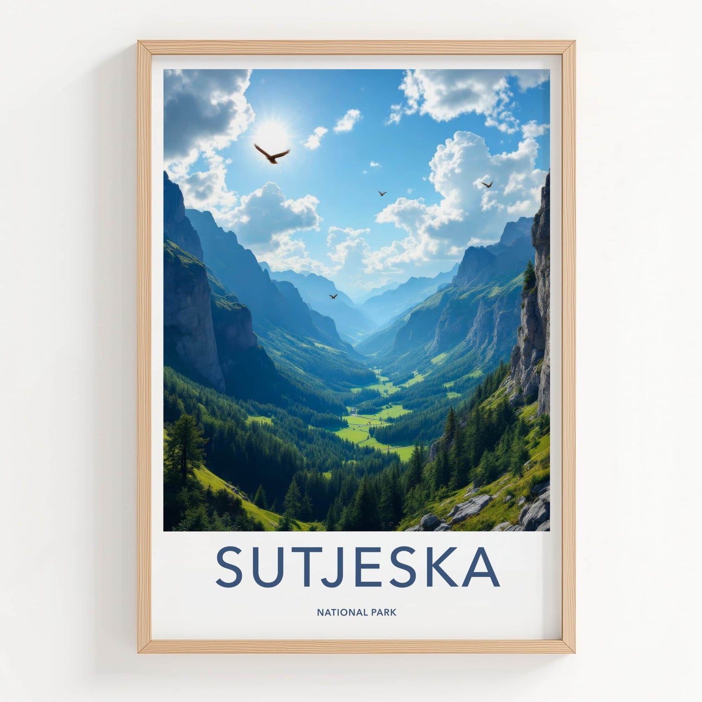 Sutjeska Poster - Bosnia and Herzegovina Wall Art - Lush Green Valley Gift