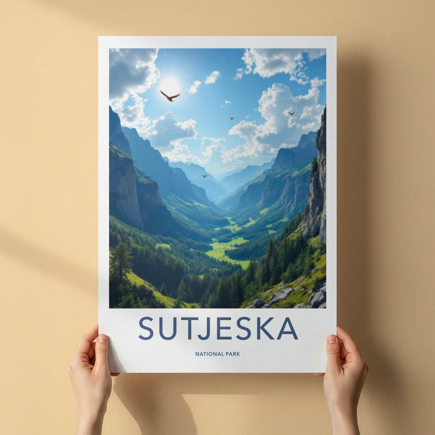 Sutjeska Poster - Bosnia and Herzegovina Wall Art - Lush Green Valley Gift