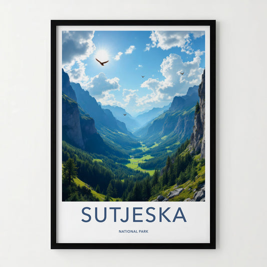 Sutjeska Poster - Bosnia and Herzegovina Wall Art - Lush Green Valley Gift