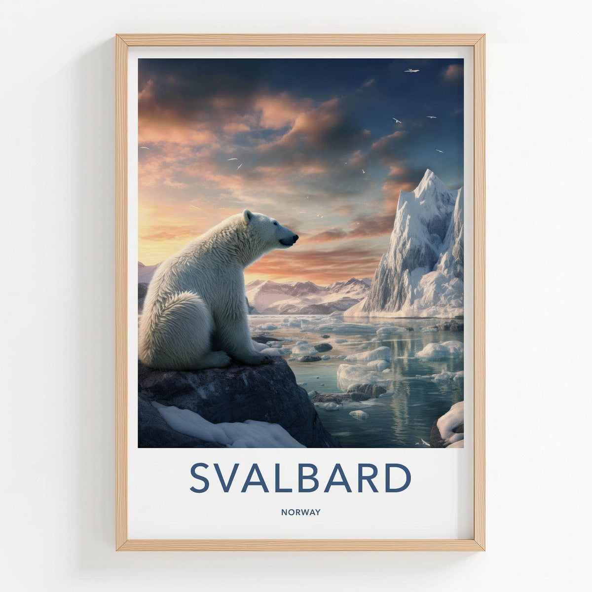 Svalbard Poster - Arctic Landscape & Polar Bear Art Print for Home