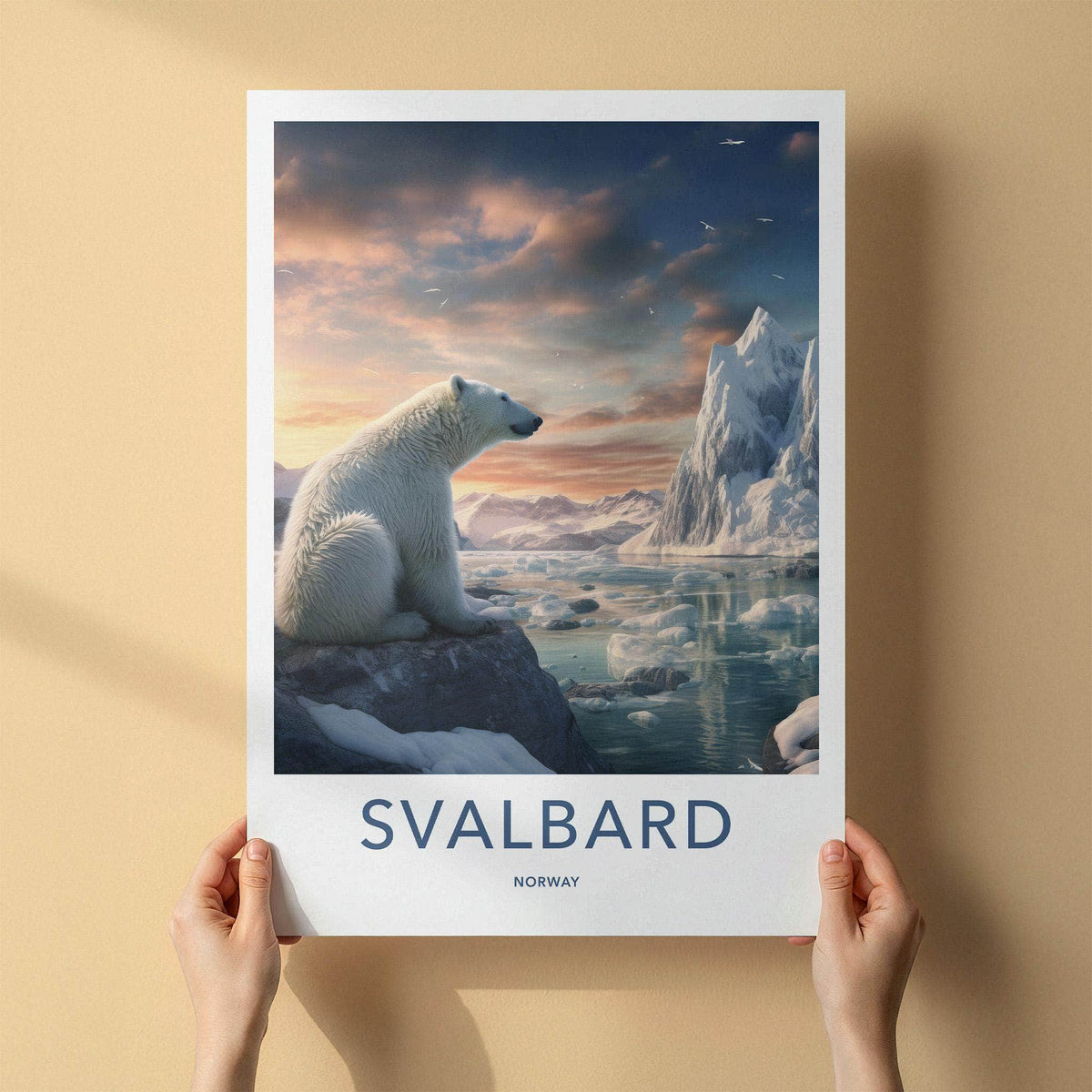 Svalbard Poster - Arctic Landscape & Polar Bear Art Print for Home