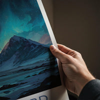 Svalbard Poster - Norway Framed Art - Frozen Fjord Lights Wall Decor