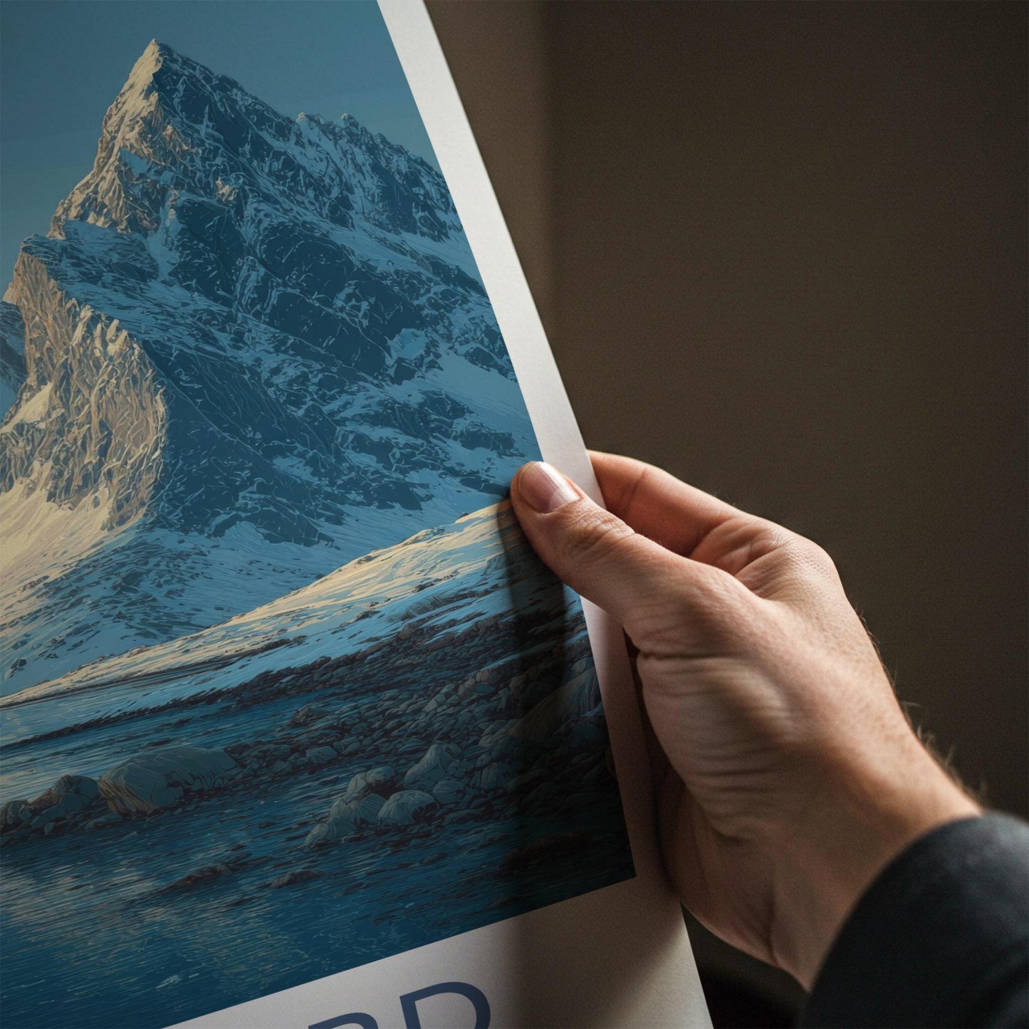 Svalbard Poster - Norway Travel Art - Frozen Mountain Coast Home Decor