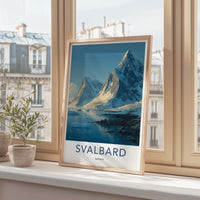 Svalbard Poster - Norway Travel Art - Frozen Mountain Coast Home Decor