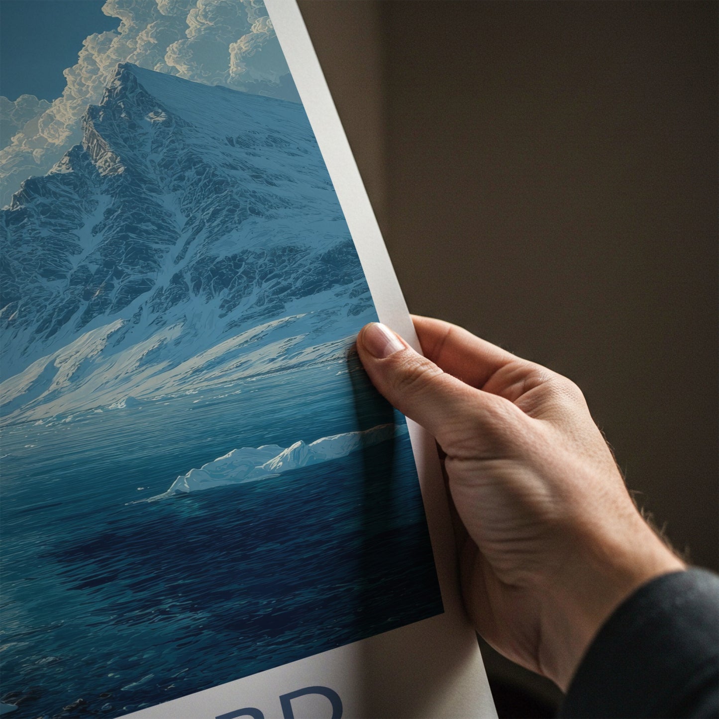 Svalbard Poster - Norway Travel Art - Icy Mountain Ocean Home Decor