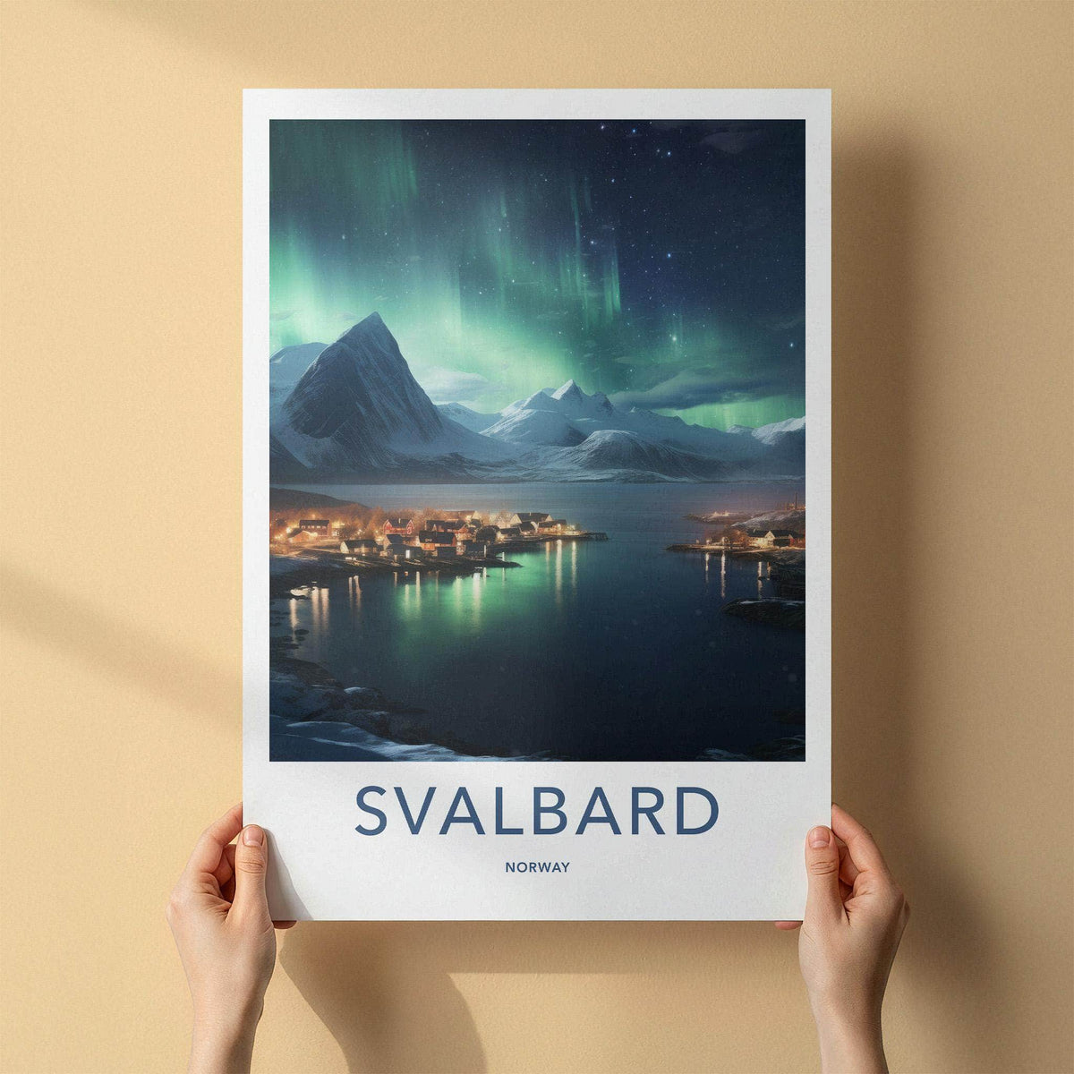 Svalbard Poster - Norway Wall Art Featuring Northern Lights