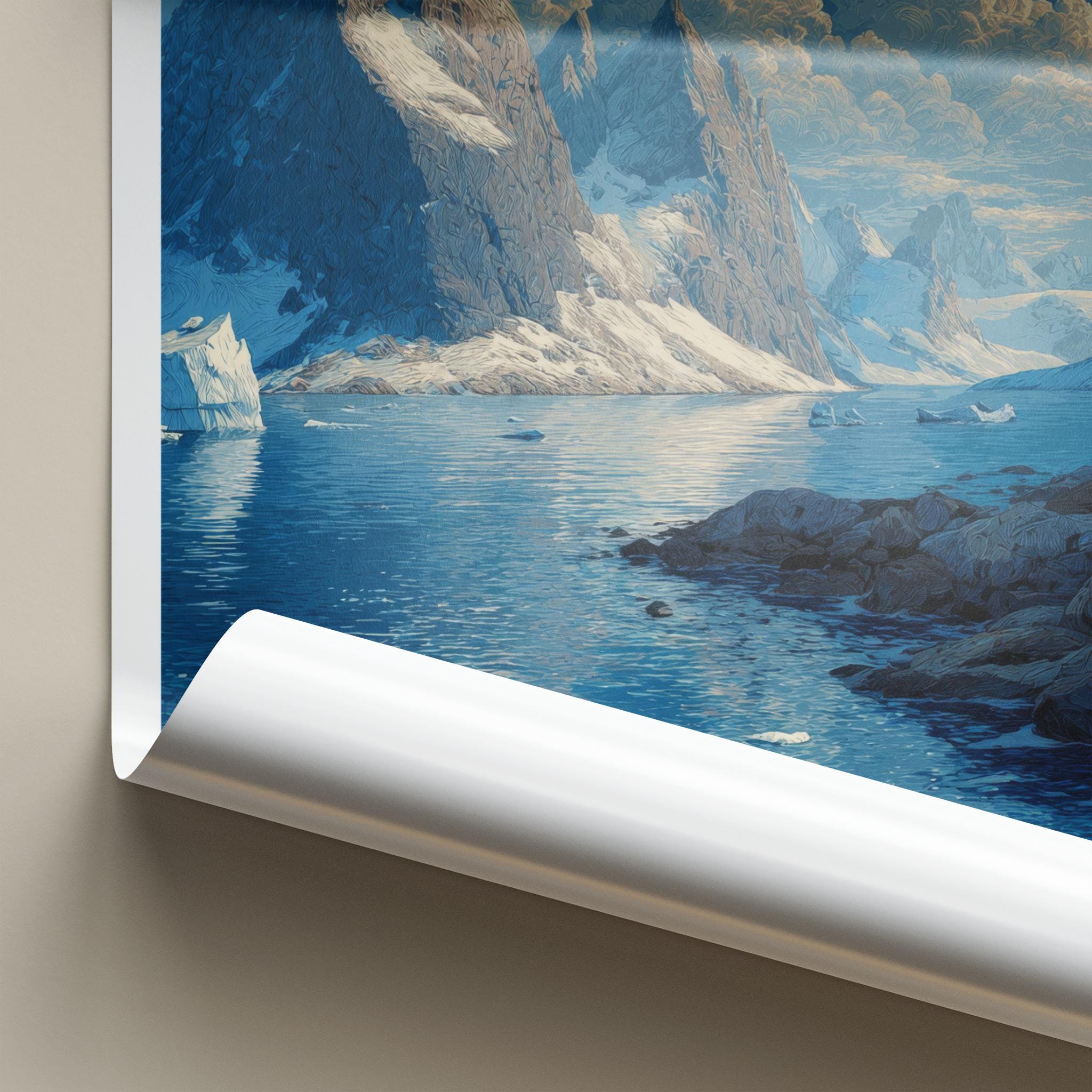 Svalbard Poster - Norway Wall Art - Icy Mountain Seascape Home Decor