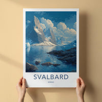 Svalbard Poster - Norway Wall Art - Icy Mountain Seascape Home Decor