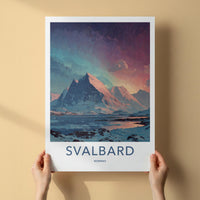 Svalbard Poster - Norway Wall Art - Starry Arctic Landscape Home Decor