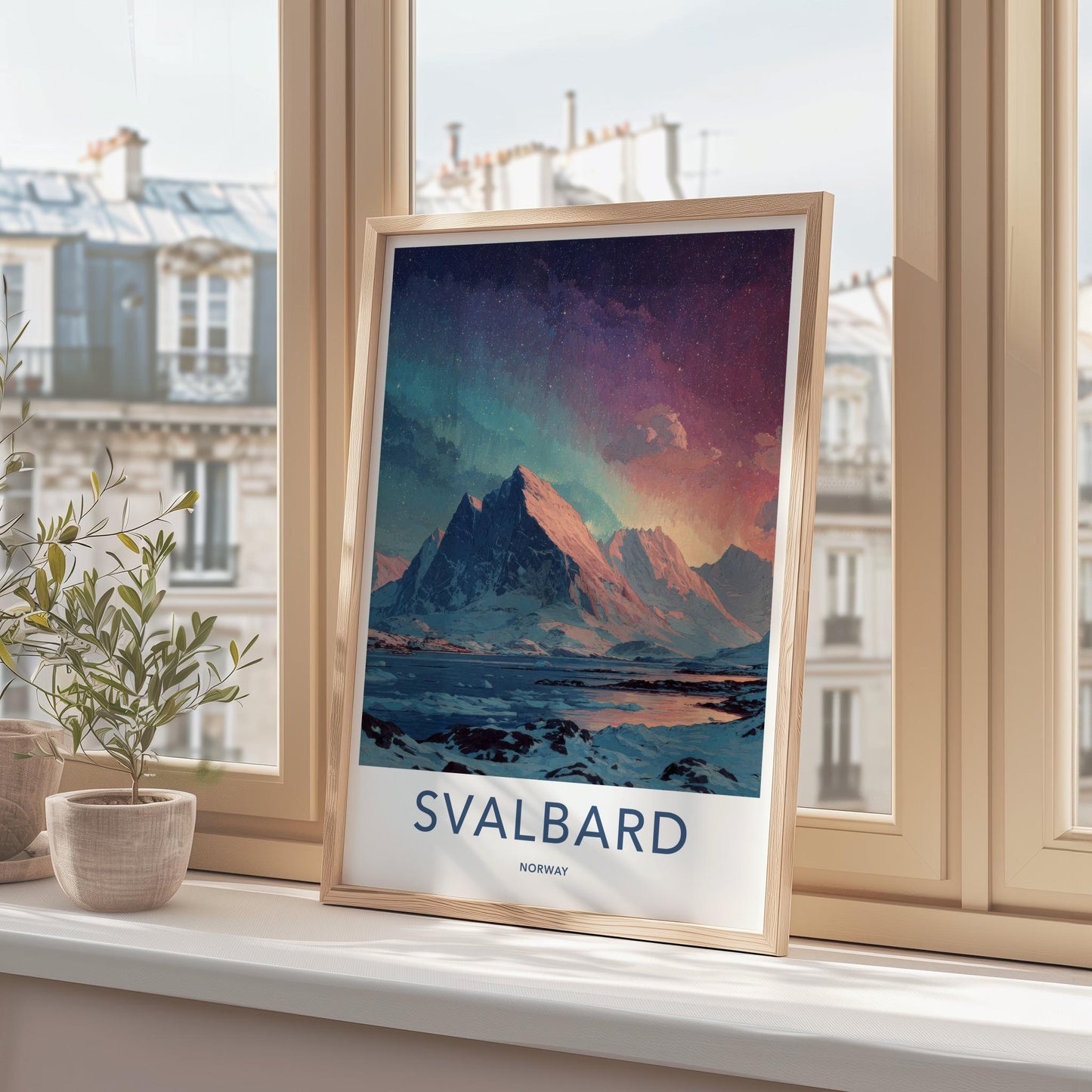 Svalbard Poster - Norway Wall Art - Starry Arctic Landscape Home Decor