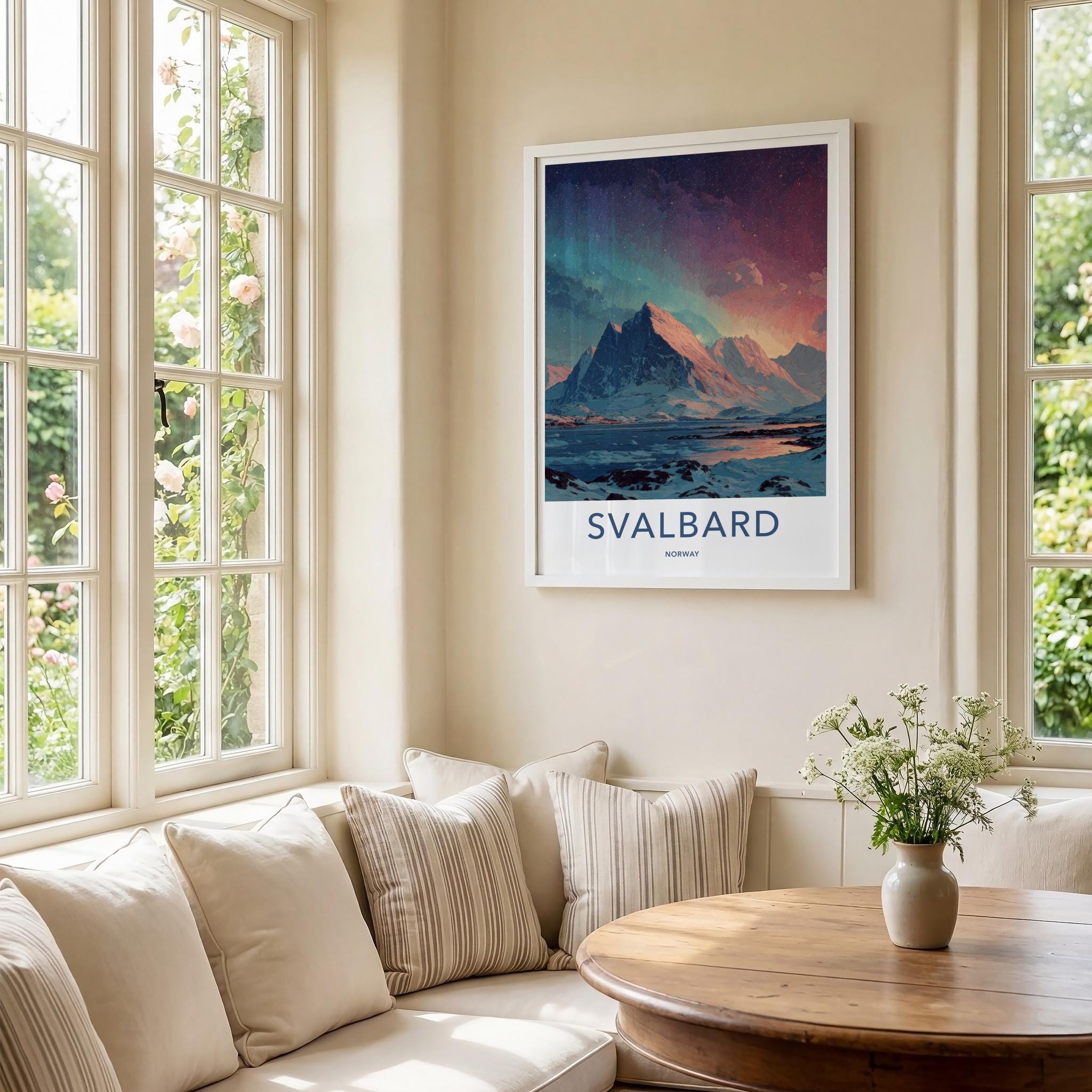 Svalbard Poster - Norway Wall Art - Starry Arctic Landscape Home Decor