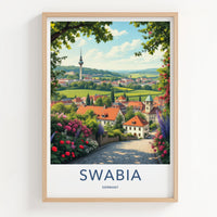 Swabia Poster - Germany Art Print - Picturesque Valley Village Home Decor