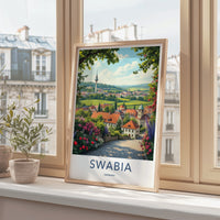 Swabia Poster - Germany Art Print - Picturesque Valley Village Home Decor