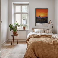 Swabia Poster - Germany Travel Print - Sunset City Vineyards Gallery Art