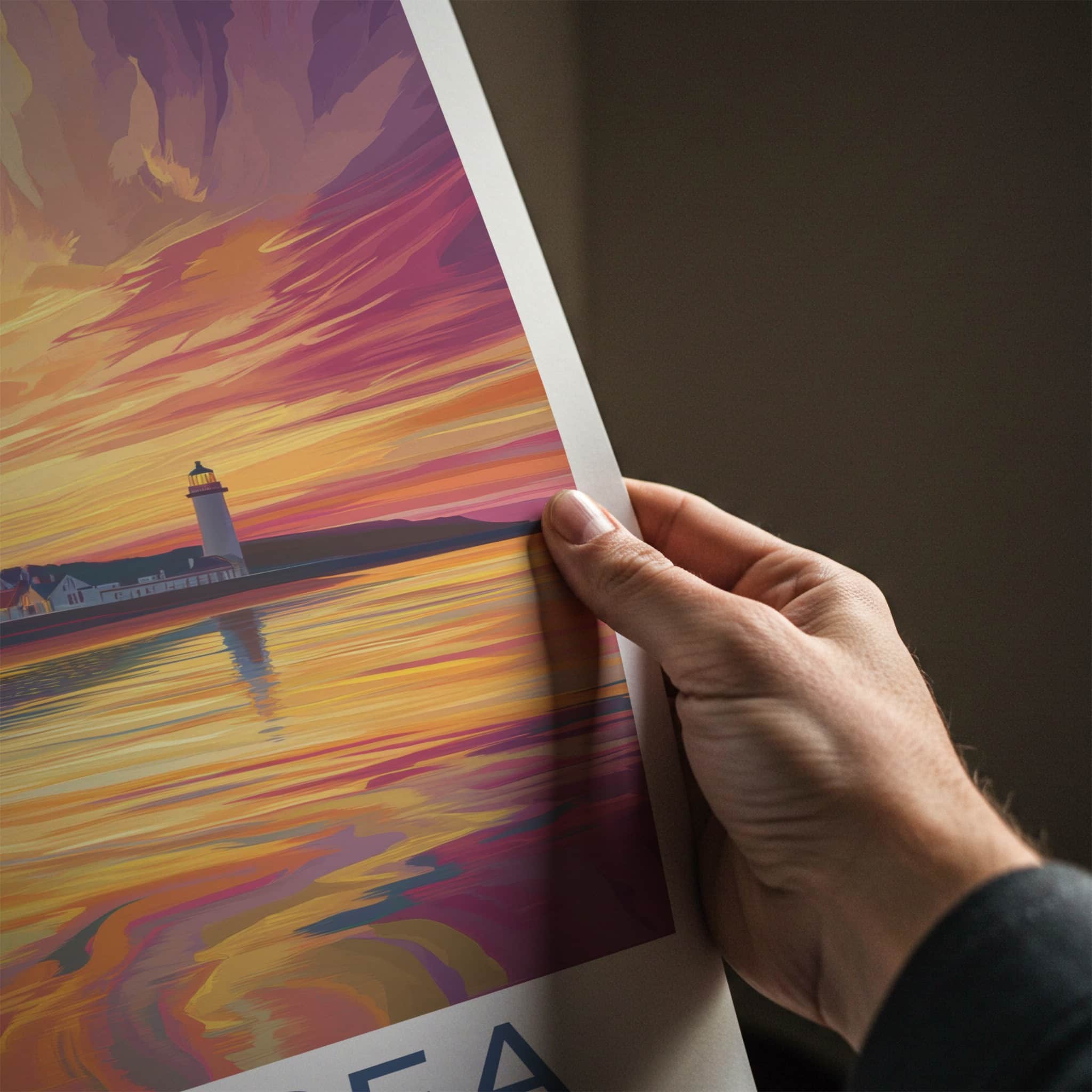 Swansea Poster - Wales Travel Art - Vibrant Coastal Sunset Home Decor