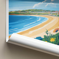 Swansea Poster - Wales Travel Print - Coastal Beach Town Framed Decor