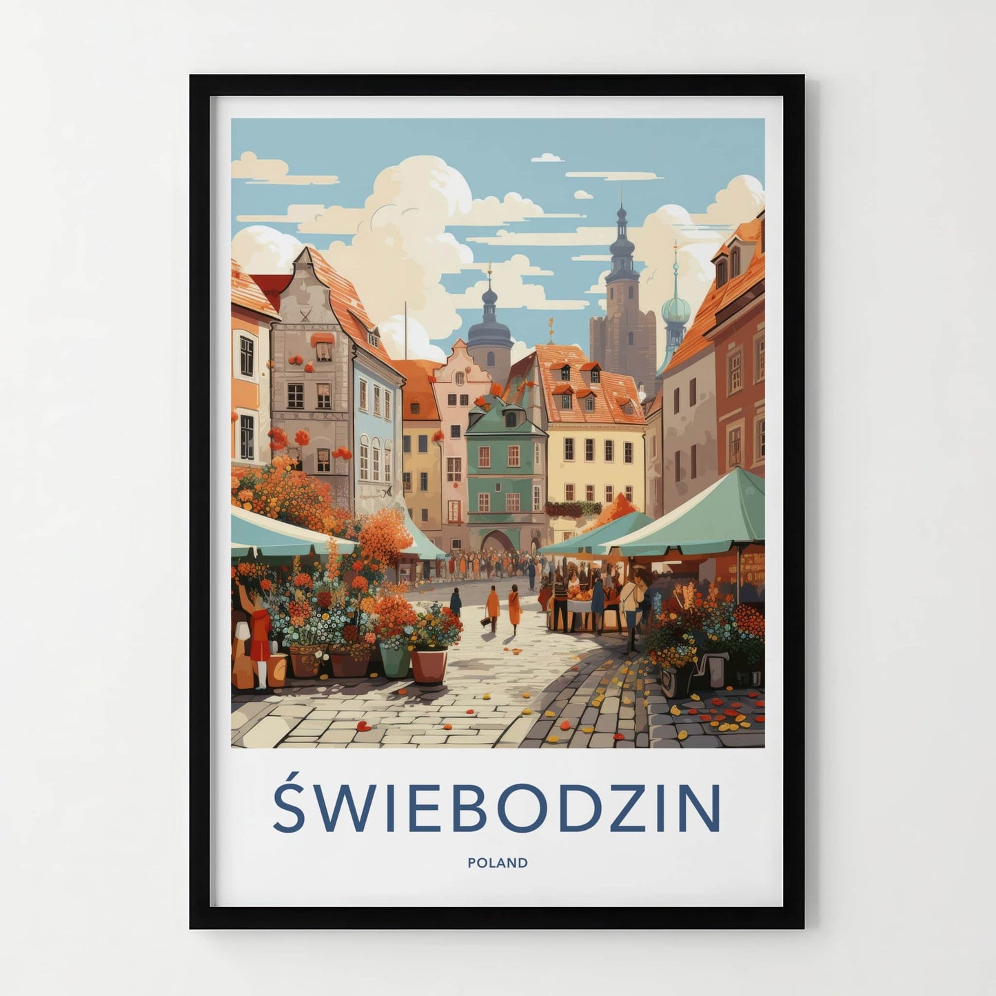 Swiebodzin Poster - Poland Travel Art - Town Market Street Home Decor