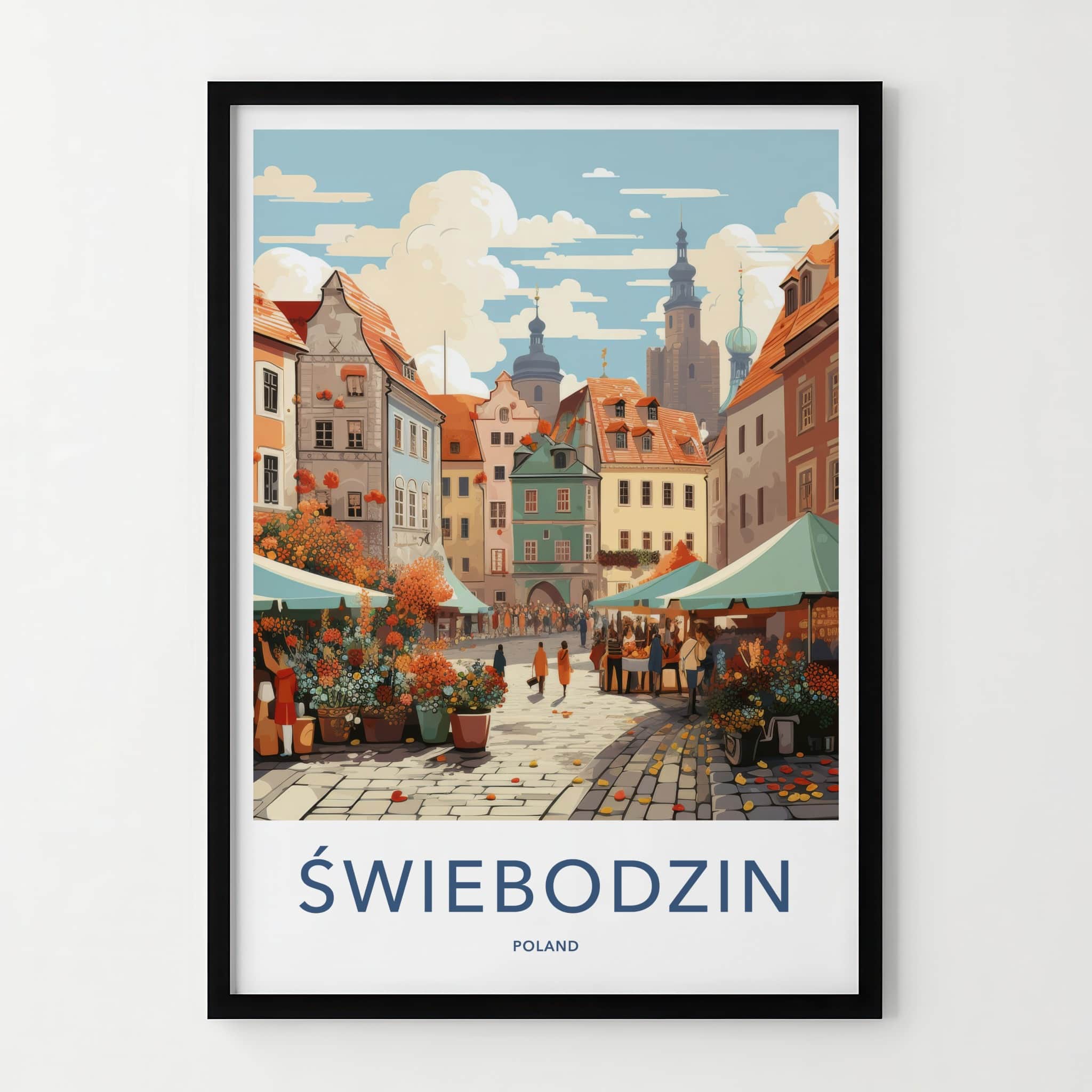 Swiebodzin Poster - Poland Travel Art - Town Market Street Home Decor