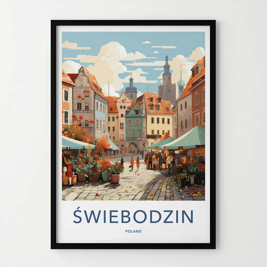 Swiebodzin Poster - Poland Travel Art - Town Market Street Home Decor