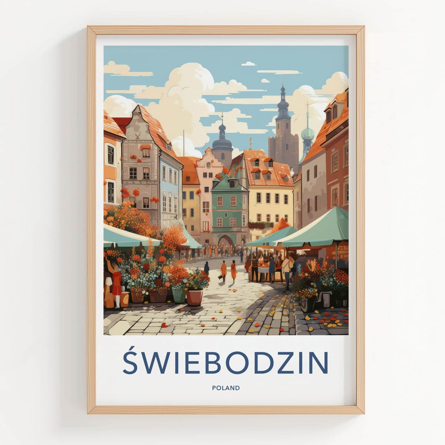 Swiebodzin Poster - Poland Travel Art - Town Market Street Home Decor