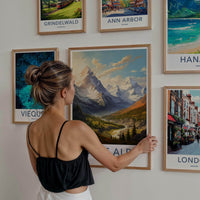 Swiss Alps Poster - Scenic Mountain Wall Art With Alpine Village