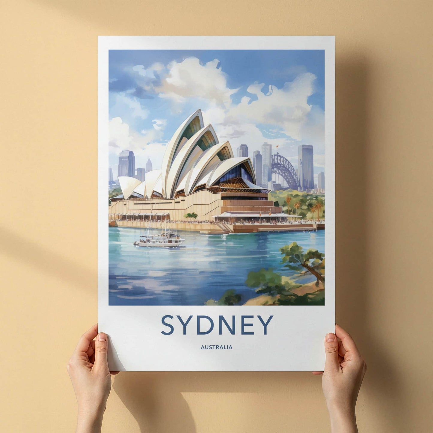 Sydney Poster - Australia Travel Art - Iconic Opera House View Home Decor