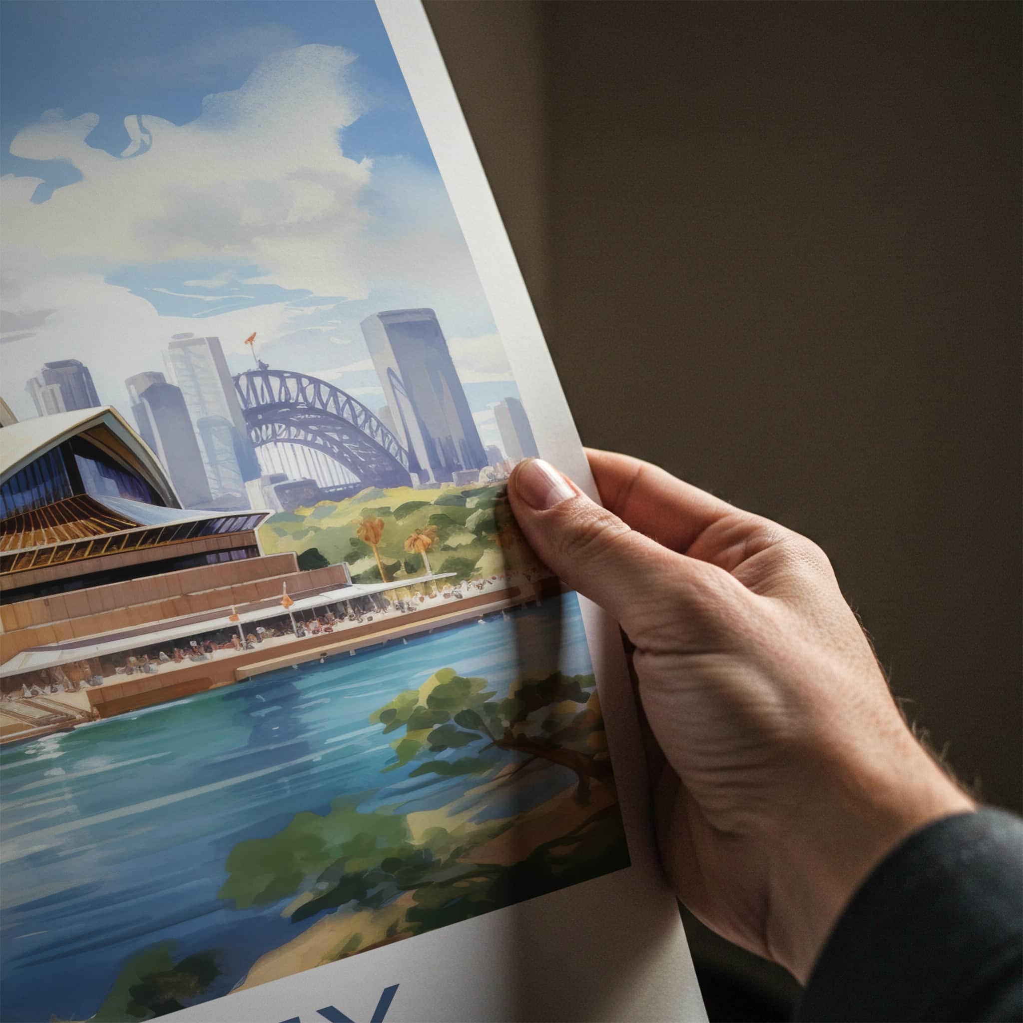 Sydney Poster - Australia Travel Art - Iconic Opera House View Home Decor