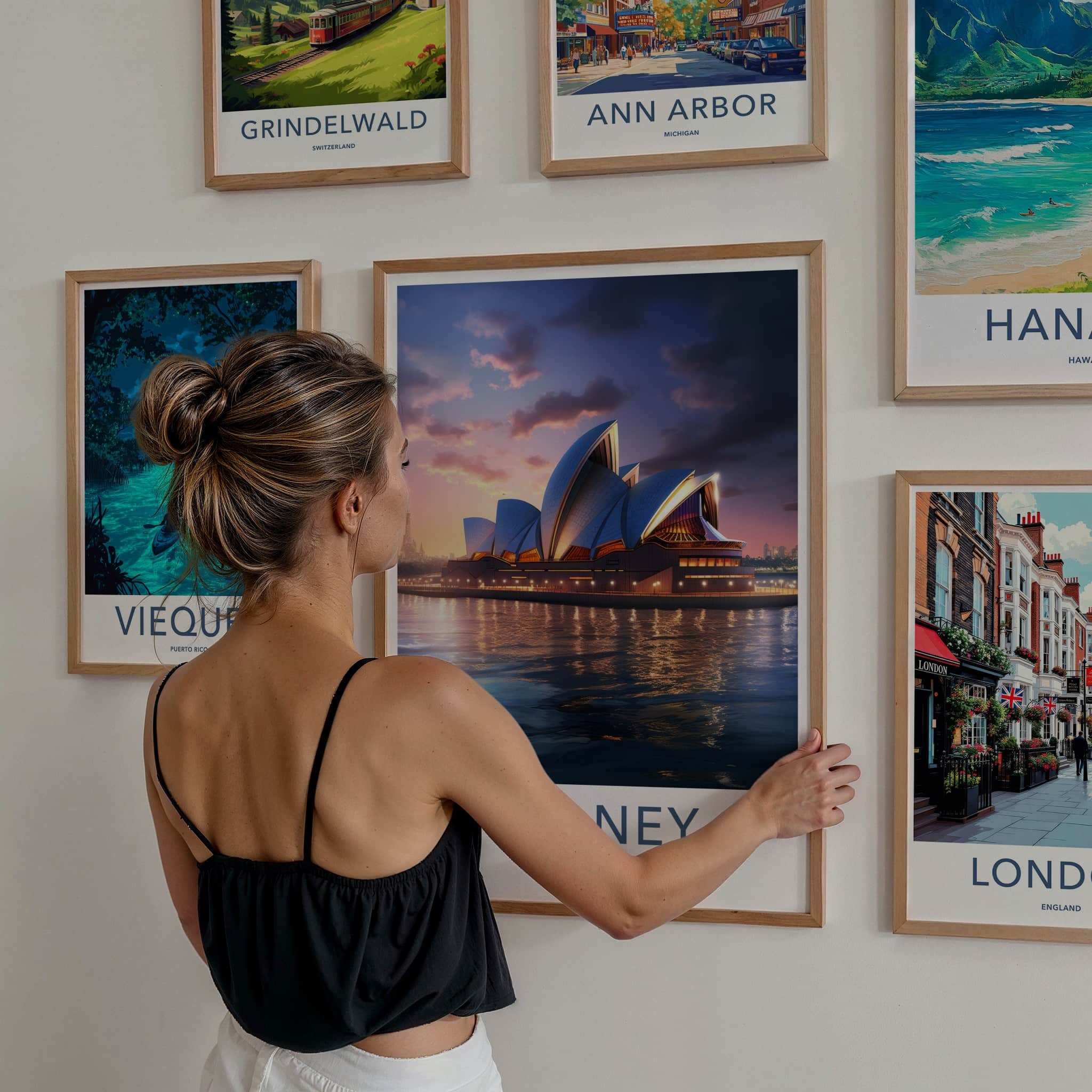 Sydney Poster - Australia Travel Art - Opera House Twilight Home Decor