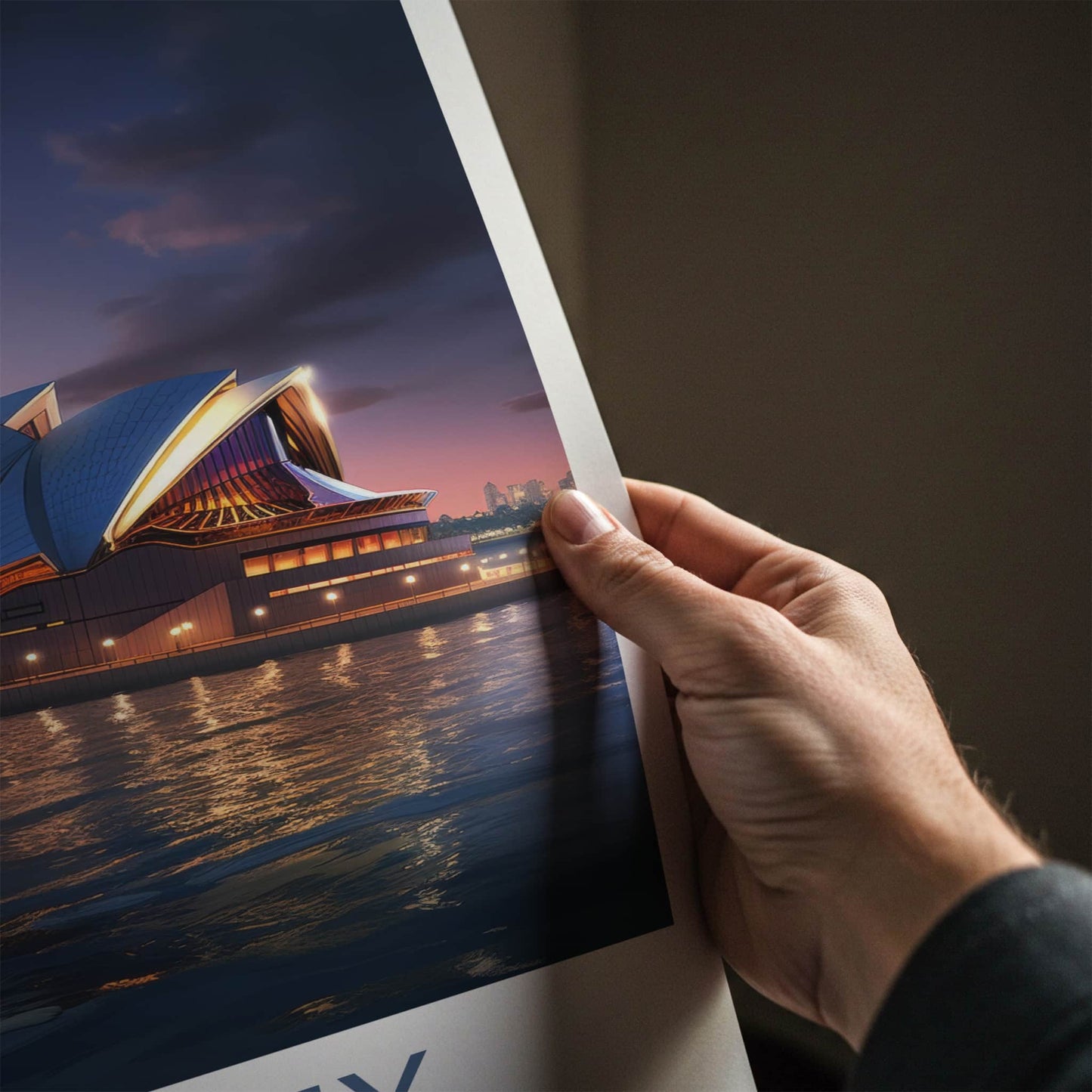 Sydney Poster - Australia Travel Art - Opera House Twilight Home Decor
