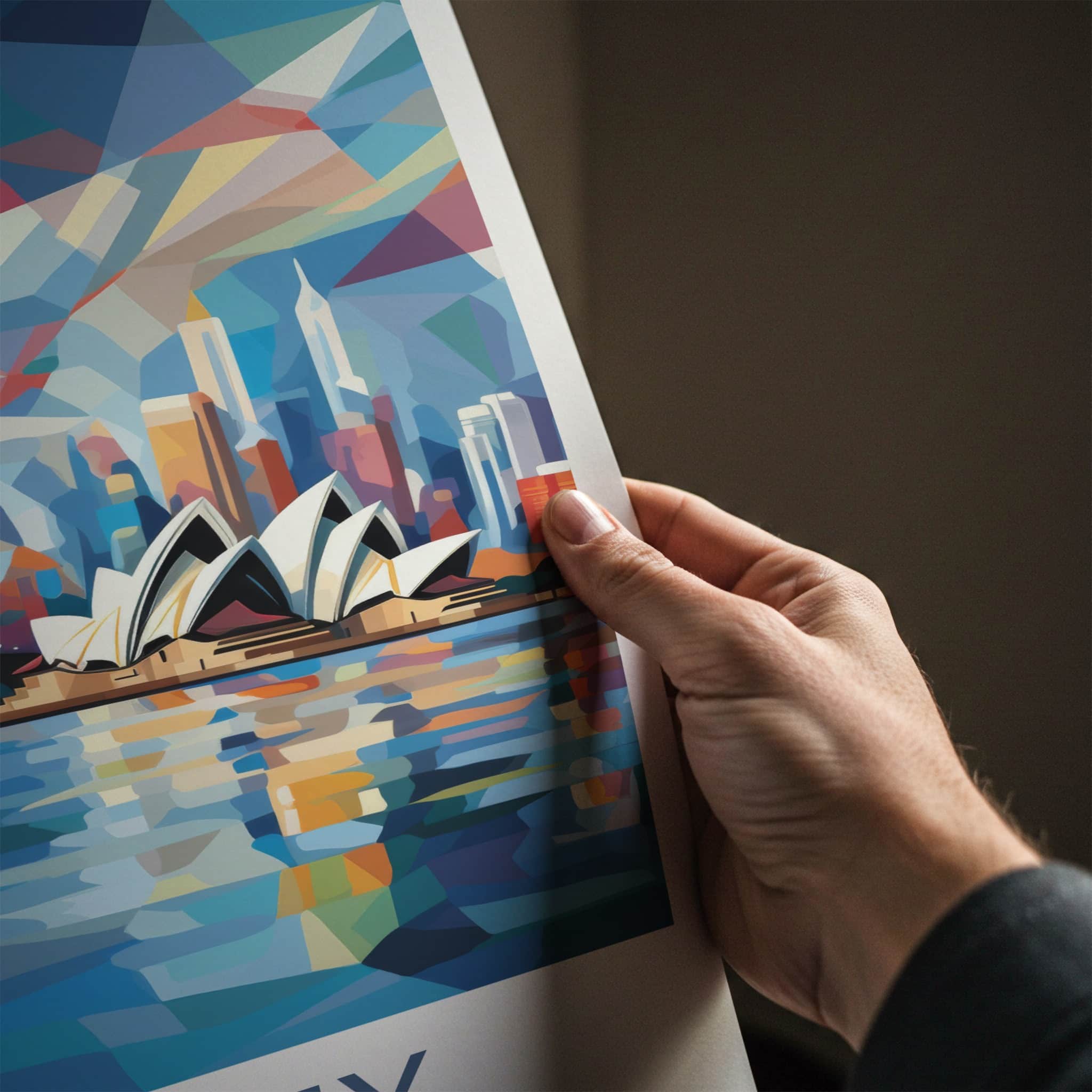 Sydney Poster - Australia Travel Print - Geometric City Skyline Framed Decor
