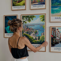 Szczecin Poster - Poland Travel Art - Historic Riverfront Panorama Home Decor