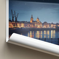 Szczecin Poster - Poland Travel Art - Illuminated River City Home Decor