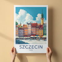 Szczecin Poster - Poland Travel Art - Vibrant City Square Home Decor