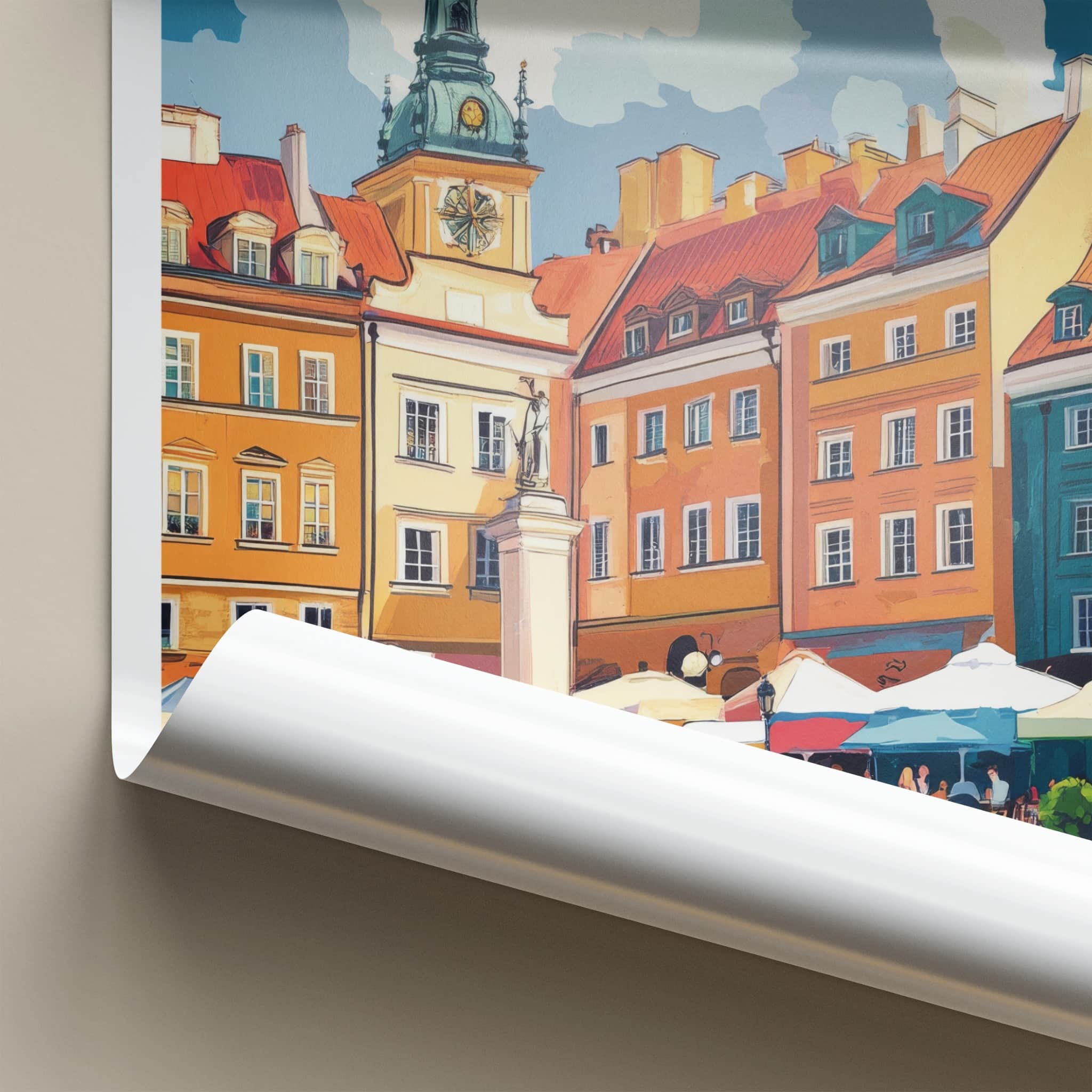 Szczecin Poster - Poland Travel Print - Vibrant Old Square Framed Decor