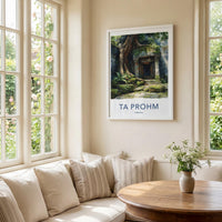 Ta Prohm Poster - Cambodia Travel Art - Giant Tree Entrance Home Decor