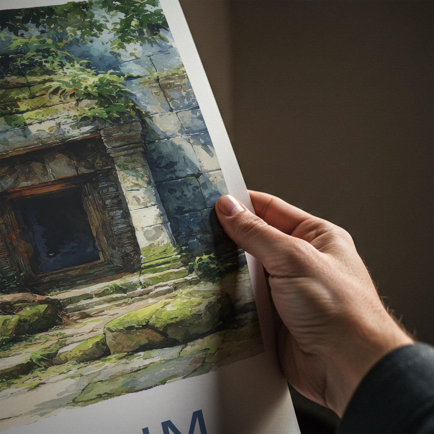 Ta Prohm Poster - Cambodia Travel Art - Giant Tree Entrance Home Decor