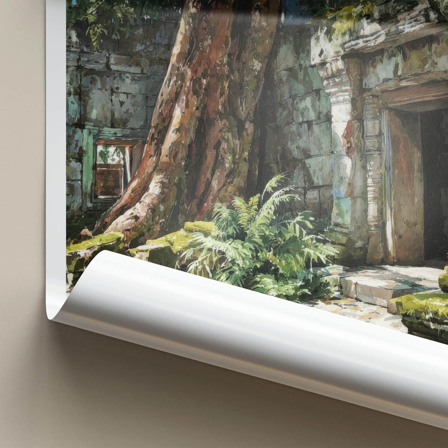 Ta Prohm Poster - Cambodia Travel Art - Temple Tree Entrance Home Decor