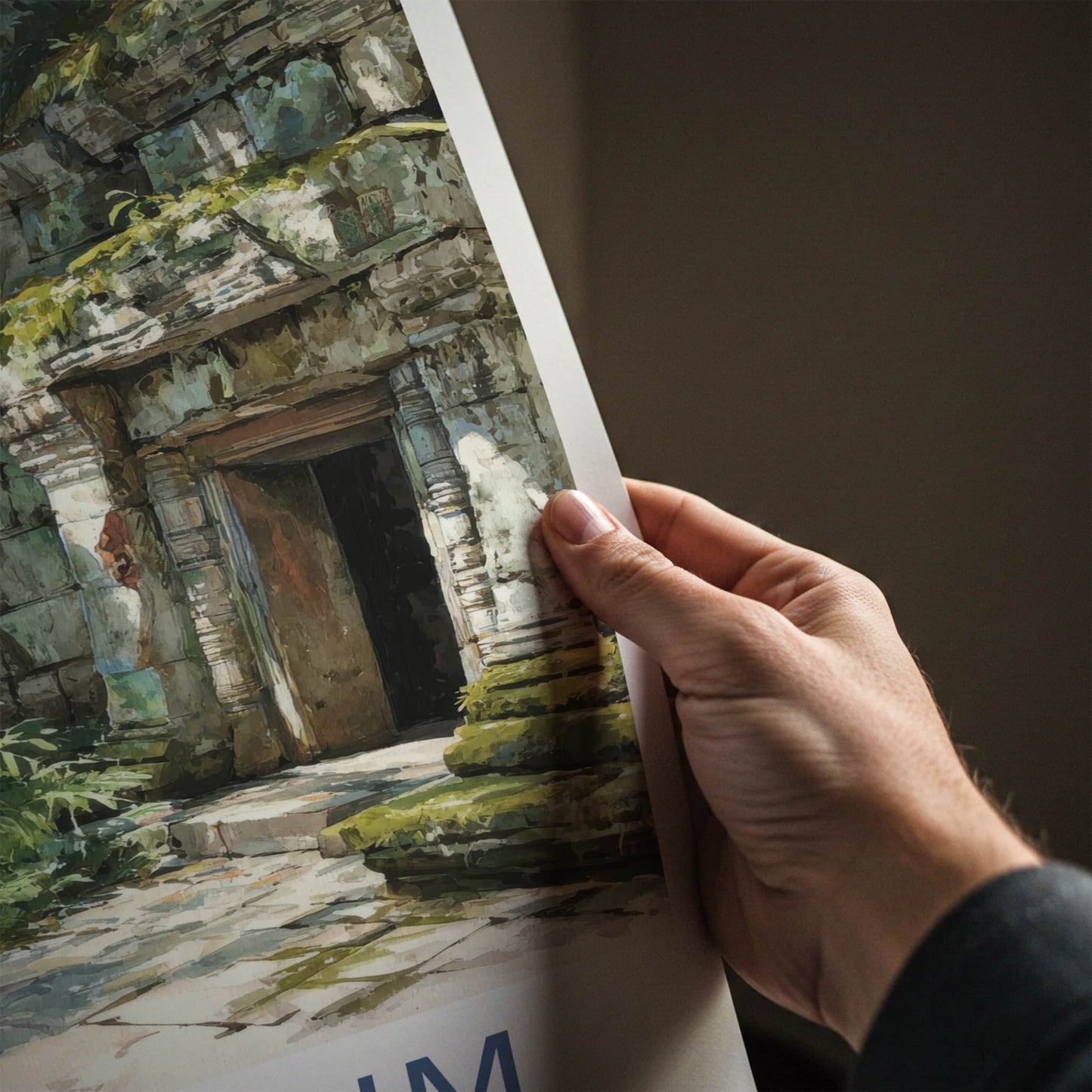 Ta Prohm Poster - Cambodia Travel Art - Temple Tree Entrance Home Decor