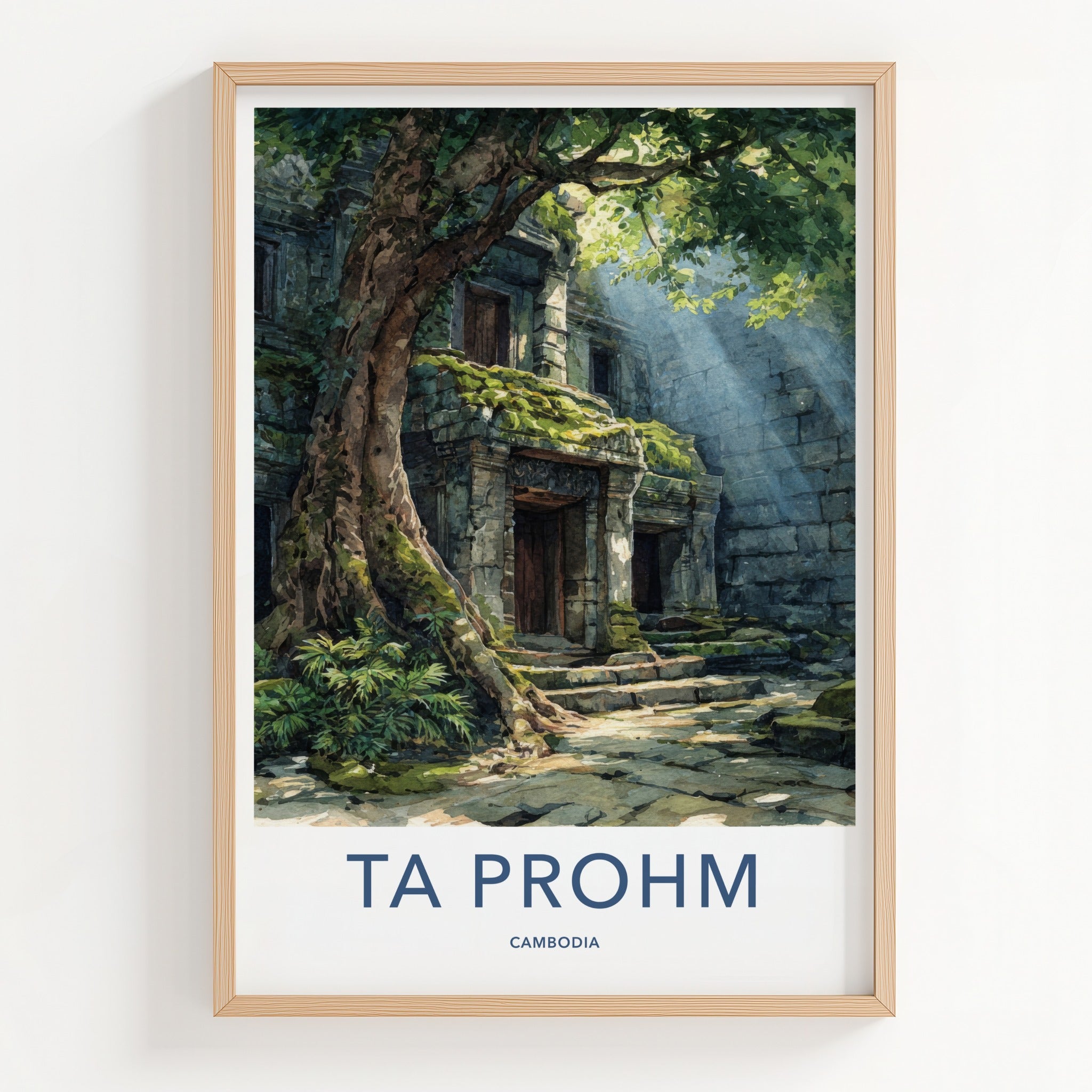 Ta Prohm Poster - Cambodia Wall Art - Ancient Temple Ruin Home Decor