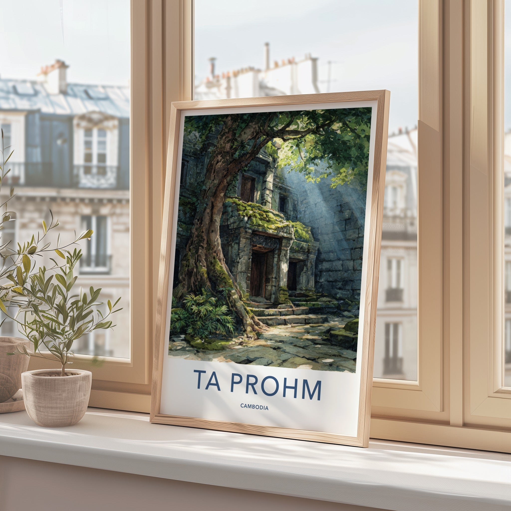 Ta Prohm Poster - Cambodia Wall Art - Ancient Temple Ruin Home Decor