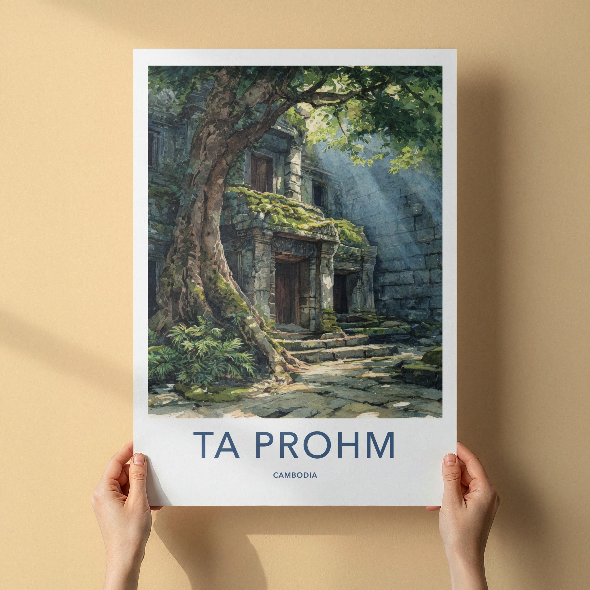 Ta Prohm Poster - Cambodia Wall Art - Ancient Temple Ruin Home Decor