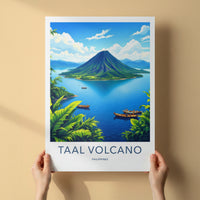 Taal Volcano Poster - Philippines Travel Art - Volcanic Island Lake Home Decor