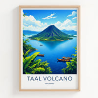 Taal Volcano Poster - Philippines Travel Art - Volcanic Island Lake Home Decor