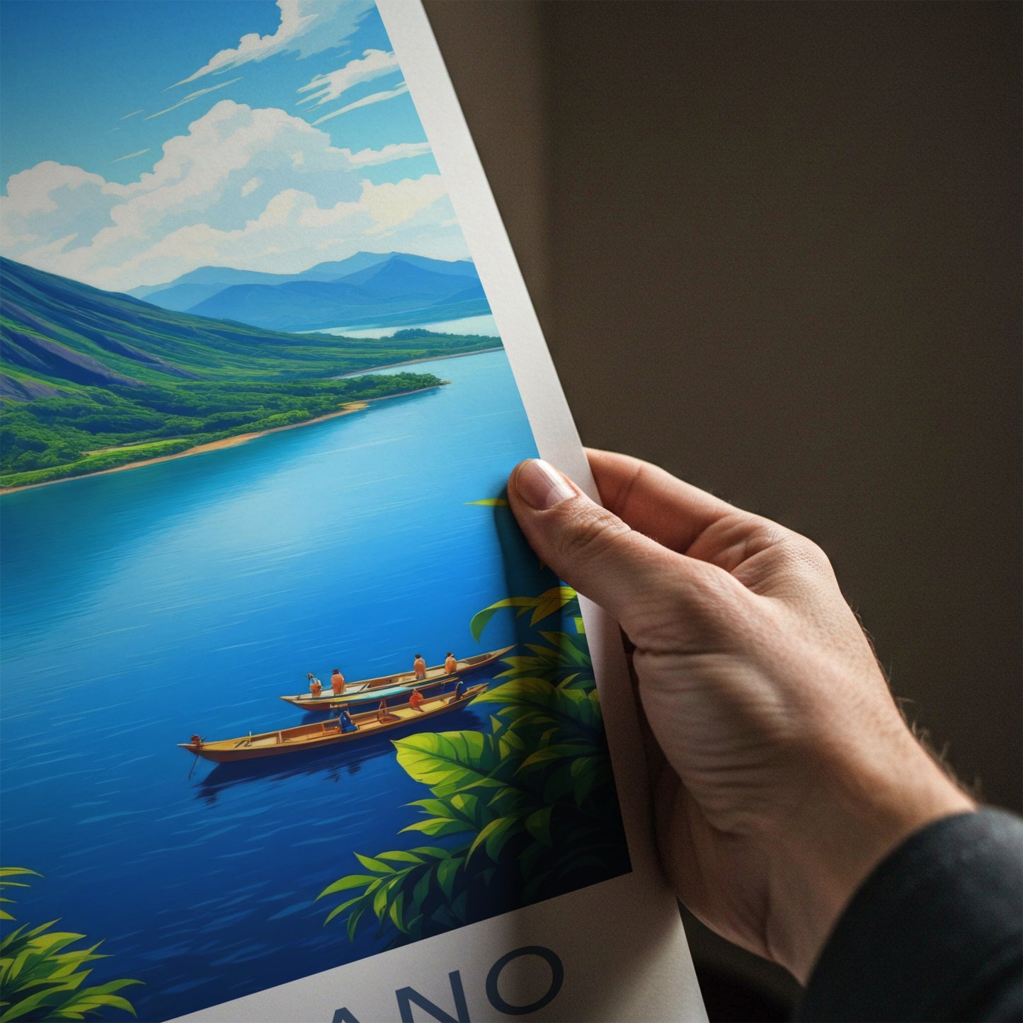 Taal Volcano Poster - Philippines Travel Art - Volcanic Island Lake Home Decor