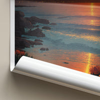 Table Mountain Poster - South Africa Travel Art - Coastal Protea Sunset Home Decor