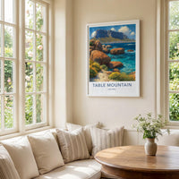 Table Mountain Poster - South Africa Wall Art - Coastal Mountain View Home Decor