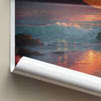 Tafelberg Poster - South Africa Mountain Ocean Proteas Wall Art