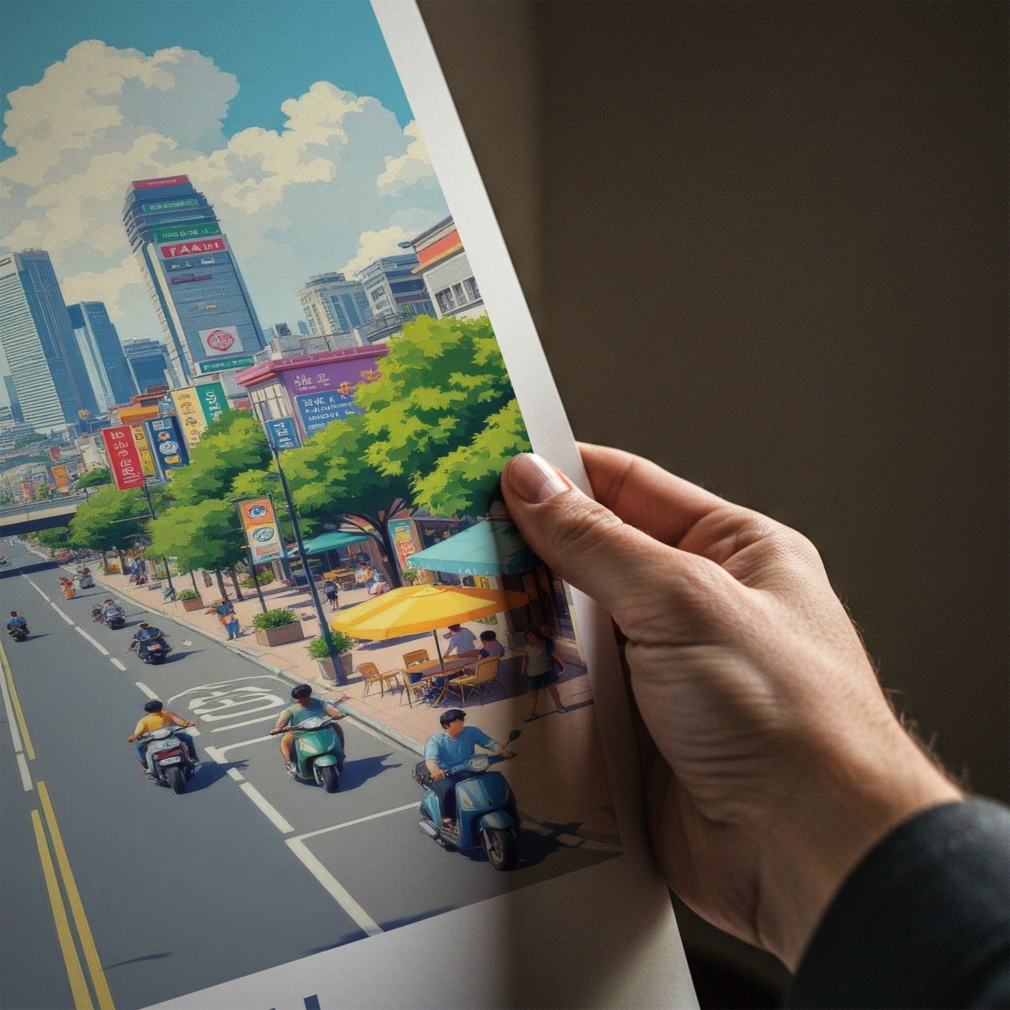 Taipei Poster - Taiwan Travel Art - Bustling Cityscape View Home Decor